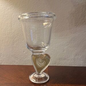 Elegant Glass Goblet with Heart Detail